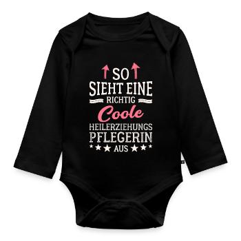 So sieht eine coole Heilerziehungspflegerin aus - Baby Bio-Langarm-Body - Schwarz - Vorne