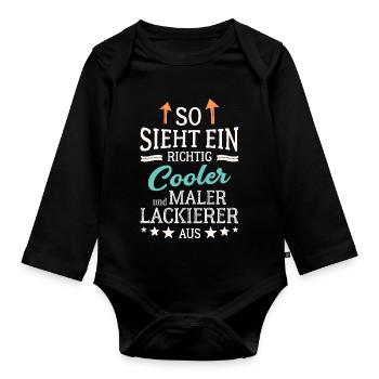 So sieht ein richtig cooler Maler Lackierer aus - Baby Bio-Langarm-Body - Schwarz - Vorne