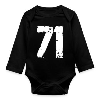 71 Nombre Vintage - Body Bébé bio manches longues - noir - Devant