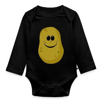 Carp Spoon Potatoes - Organic Longsleeve Baby Bodysuit - black - Front