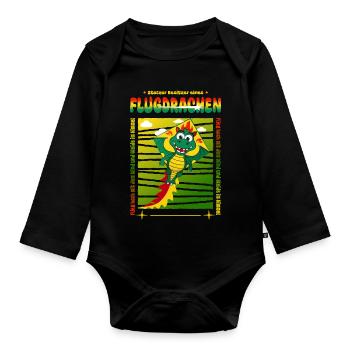 Drachen Besitzer - Baby Bio-Langarm-Body - Schwarz - Vorne