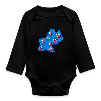 Midi-Pyrénées Region - Organic Longsleeve Baby Bodysuit - black - Front