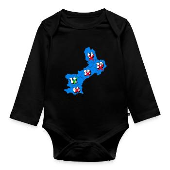 Languedoc Roussillon Region - Organic Longsleeve Baby Bodysuit - black - Front