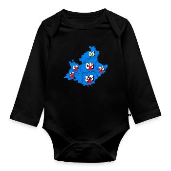 PACA Region - Organic Longsleeve Baby Bodysuit - black - Front