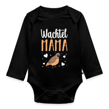 Wachtel - Baby Bio-Langarm-Body - Schwarz - Vorne
