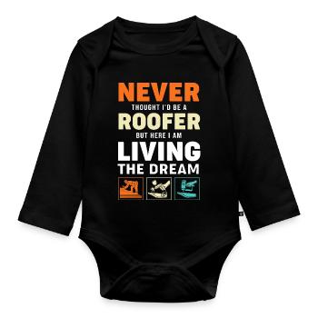 Roofer - Organic Longsleeve Baby Bodysuit - black - Front