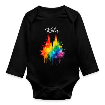 Cologne Carnival Jeck Shrove Monday funny - Organic Longsleeve Baby Bodysuit - black - Front