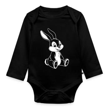 Illustration de Bunny Bunny Drôle de Mignon - Body Bébé bio manches longues - noir - Devant