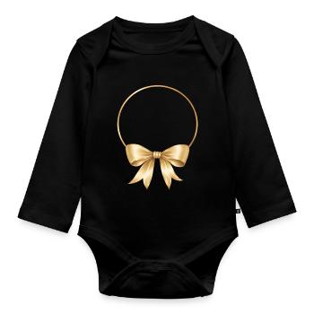 Arc circulaire personnalisable - Body Bébé bio manches longues - noir - Devant