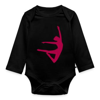 Dancing Dance - Organic Longsleeve Baby Bodysuit - black - Front