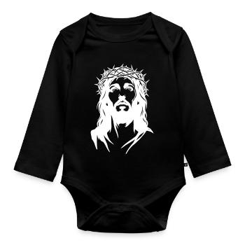 Silhouette de Jésus-Christ - Body Bébé bio manches longues - noir - Devant
