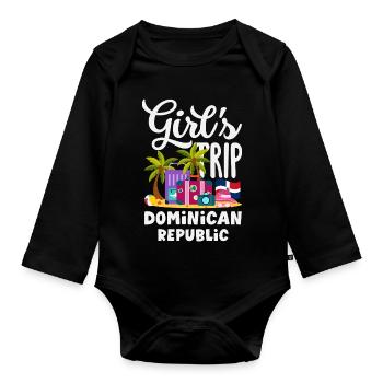 Drapeau de la République dominicaine Dom Rep Pride - Body Bébé bio manches longues - noir - Devant