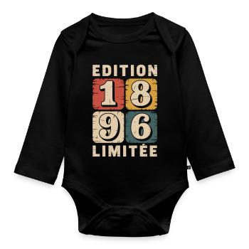 Édition 1986 Limitée Vintage Distress - Body Bébé bio manches longues - noir - Devant