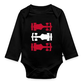Formula Austria Formel Racing Österreich - Organic Longsleeve Baby Bodysuit - black - Front