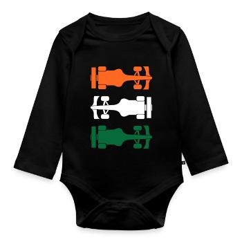 Formula India Formel Racing Indien - Organic Longsleeve Baby Bodysuit - black - Front