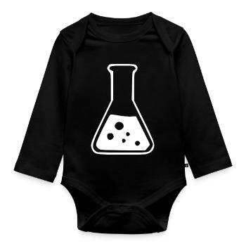 Reagenzglas Chemie Chemiker Geschenk - Baby Bio-Langarm-Body - Schwarz - Vorne
