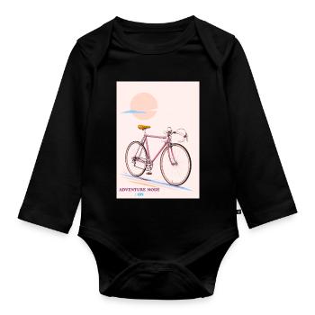 The Ride — Retro Cruiser/adventure mode/pink - Organic Longsleeve Baby Bodysuit - black - Front