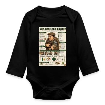Der Geizhals – jeder Cent zählt - Baby Bio-Langarm-Body - Schwarz - Vorne