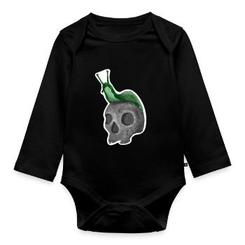 Schädel mit Schnecke - Baby Bio-Langarm-Body - Schwarz - Vorne
