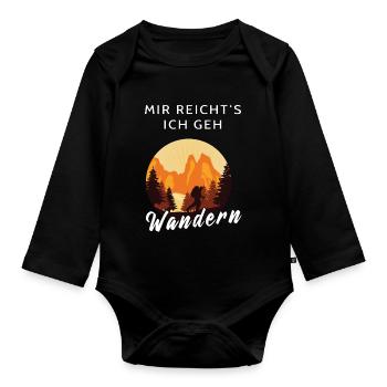 Wandern Berge Outdoor Natur - Baby Bio-Langarm-Body - Schwarz - Vorne