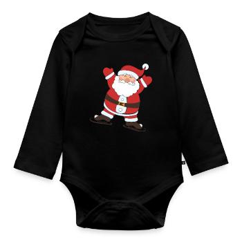 Père Noël - Body Bébé bio manches longues - noir - Devant