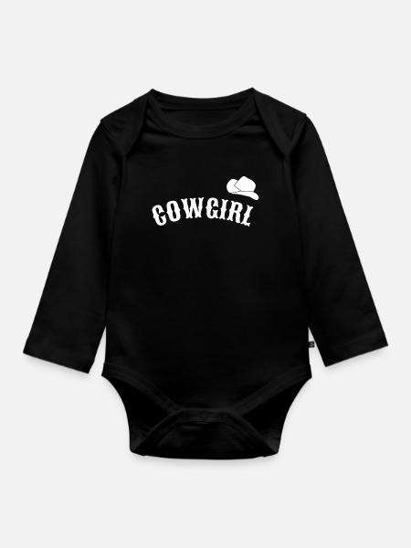 stetson, riding t-shirt - Organic Longsleeve Baby Bodysuit - black