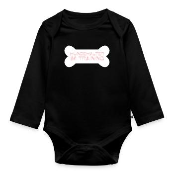 Hundehalter im Training - Baby Bio-Langarm-Body - Schwarz - Vorne