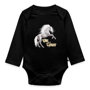 Cheval Blanc - Body Bébé bio manches longues - noir - Devant