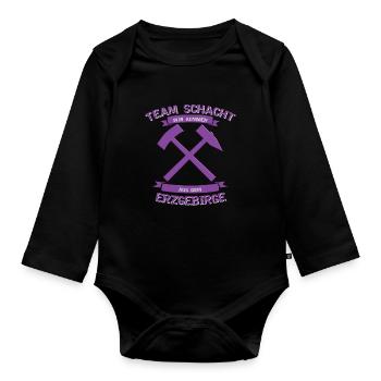 Erzgebirge Team Aue Schacht Fussball Geschenk - Baby Bio-Langarm-Body - Schwarz - Vorne