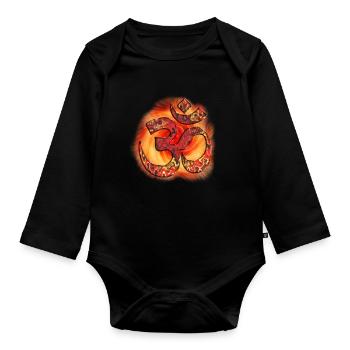om - Baby Bio-Langarm-Body - Schwarz - Vorne