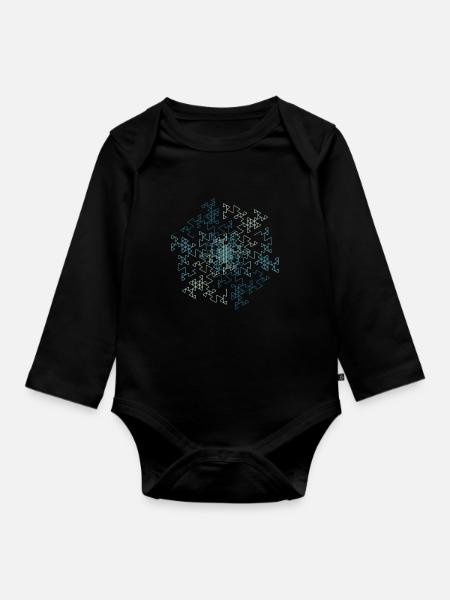 points-edges R7-3 blue circle - Baby Bio-Langarm-Body - Schwarz