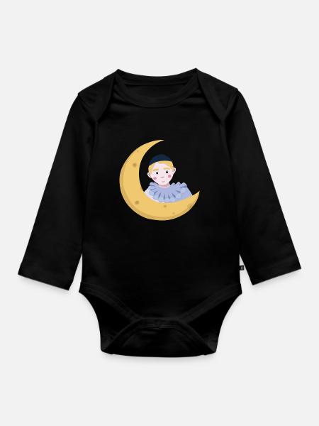 Pierrot - Baby Bio-Langarm-Body - Schwarz