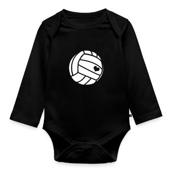 I love Volleyball - Handball / Coeur / Cadeau - Body Bébé bio manches longues - noir - Devant