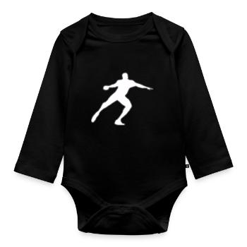 Athlétisme Discus - Body Bébé bio manches longues - noir - Devant