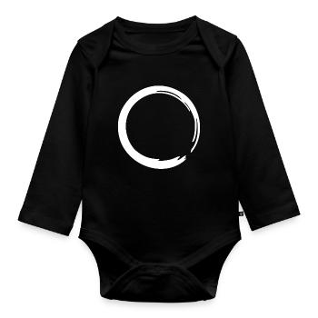 Enso Zen Cercle Méditation Yoga Japon Signes OM - Body Bébé bio manches longues - noir - Devant