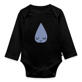 drops - Organic Longsleeve Baby Bodysuit - black - Front