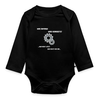 Finanzamt Verwaltung Büro Humor - Baby Bio-Langarm-Body - Schwarz - Vorne