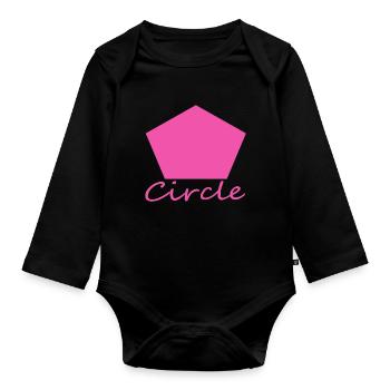 Falsche Kreisform - Baby Bio-Langarm-Body - Schwarz - Vorne