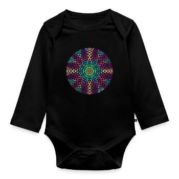 Mandala - Baby Bio-Langarm-Body - Schwarz - Vorne