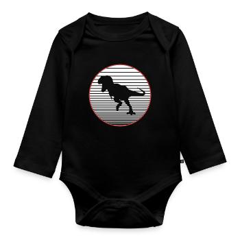 T-Rex - Organic Longsleeve Baby Bodysuit - black - Front