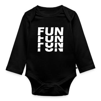 Fun Fun Fun Fun - Organic Longsleeve Baby Bodysuit - black - Front