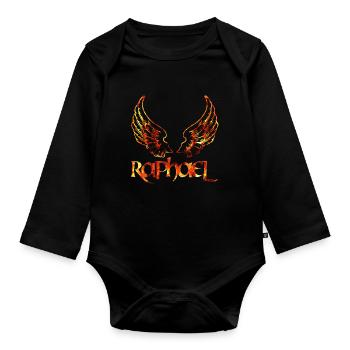 erzengel raphael feuer - Baby Bio-Langarm-Body - Schwarz - Vorne