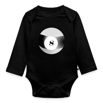 Billiard Ball 8 Black Eighth - Organic Longsleeve Baby Bodysuit - black - Front