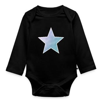 Star - Baby Bio-Langarm-Body - Schwarz - Vorne