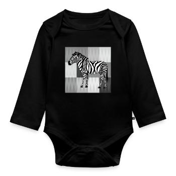 Zebra - Baby Bio-Langarm-Body - Schwarz - Vorne