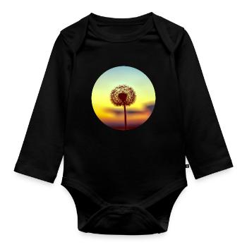 dandelion - Organic Longsleeve Baby Bodysuit - black - Front