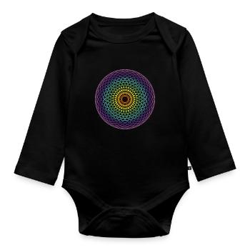 Torus Yantra - Baby Bio-Langarm-Body - Schwarz - Vorne