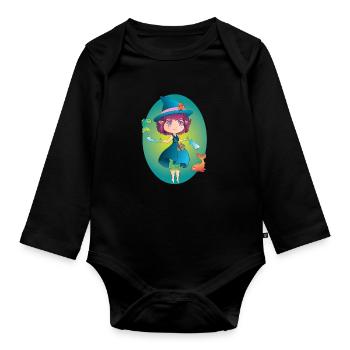 Eine Hexe aus Wasser - Baby Bio-Langarm-Body - Schwarz - Vorne