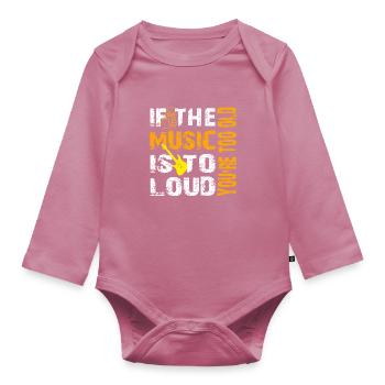 Music - Organic Longsleeve Baby Bodysuit - mauve - Front