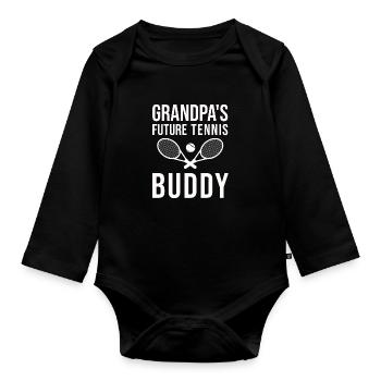 Grand-père Future Tennis Buddy Idée cadeau drôle - Body Bébé bio manches longues - noir - Devant